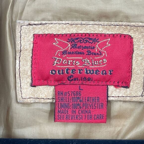 Vintage Paris Blues Tan suede full zip jacket - Picture 7 of 7